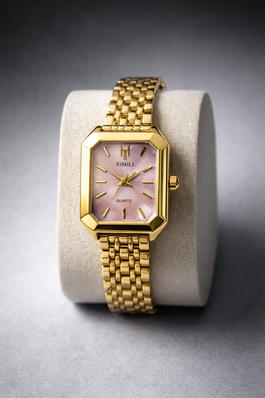 Quadratische Quarz-Armbanduhr ( Gold )